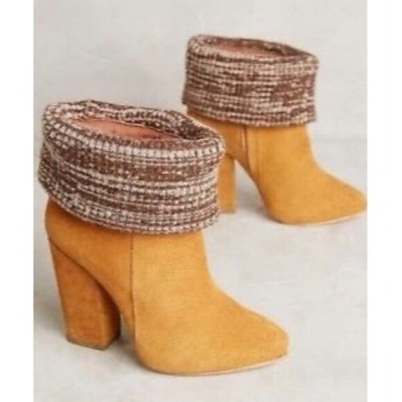 Rachel Comey Colton Ankle Boot Size 6.5 Fold-Over Knit Cuff Tan Suede Sweater - Picture 10 of 10